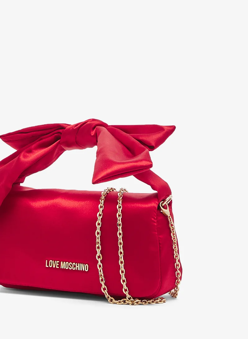 Love Moschino Holiday Bow Satin Satchel
